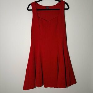 Torrid Red Fit & Flare Textured Sleeveless Dress Sweetheart Neck Plus Size 0